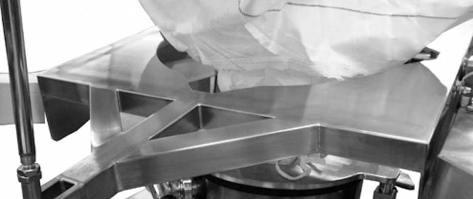 Black-and-white close-up of ILC Dover's big bag system